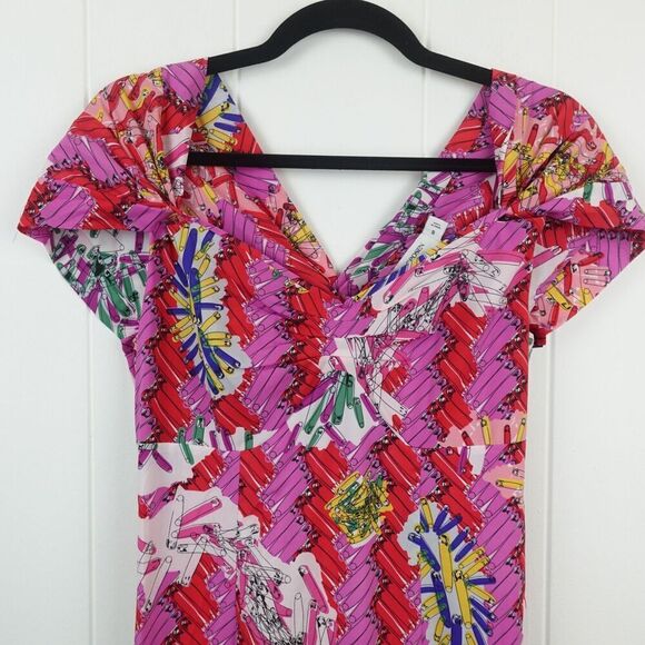 Zac Posen for Target Womens Safety Pin Print Maxi Dress Size 6 - Picture 5 of 13